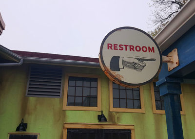 Vintage Looking Restroom Sign