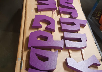 Lettering for sign in painting process