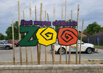 Fort Wayne Children's Zoo sign in Fort Wayne, Indiana
