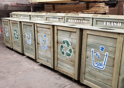 Finished Trash Bins and Recycle Bins for Cincinnati, Ohio Zoo