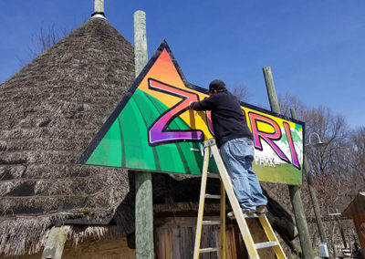 Install of new Zuri National Park sign within Binder Park Zoo in Battle Creek, Michigan